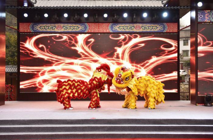 狮舞贺新年。
