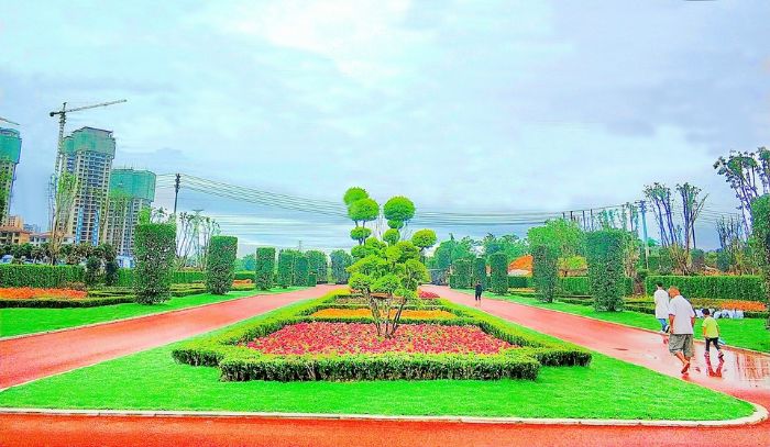 花千谷生态文旅花园小镇一角。
