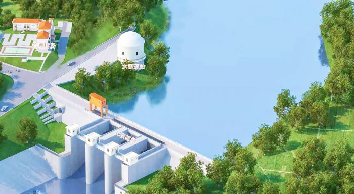 大石桥水库效果图。
