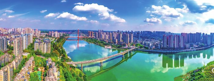 一水穿城新潼南。（资料图片）
