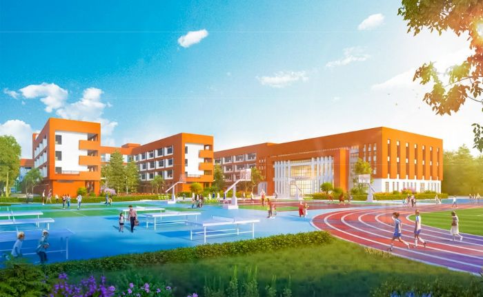 两桥小学效果图。
